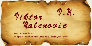 Viktor Malenović vizit kartica